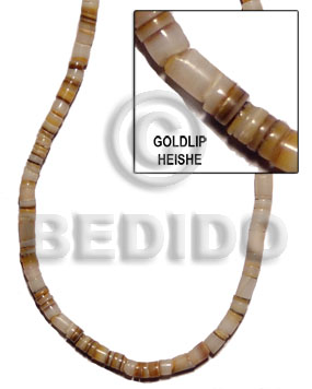4-5mm gold lip - Heishe Shell Beads