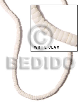 4-5mm white clam heishe Heishe Shell Beads