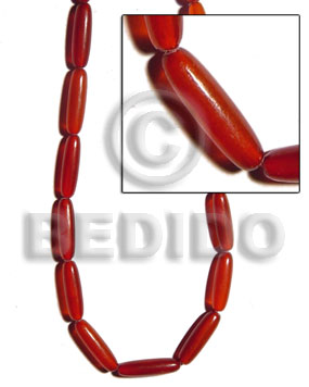 Elongated tube red horn 26mmx7mm Horn Beads