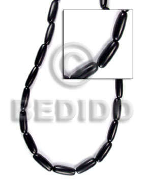 black elongated oblong horn - Horn Beads