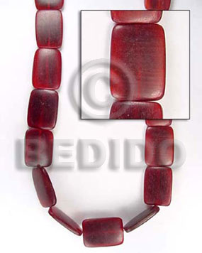 red horn flat square  18x26mm - Horn Beads