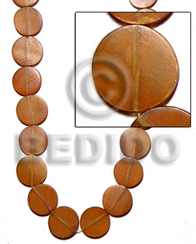 Golden horn amber flat round Horn Beads