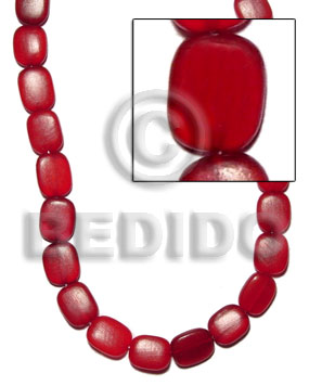 rectangular flat red horn 14mmx17mm - Horn Beads