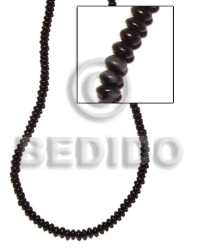 black horn saucer 8mmx4mm - Horn Beads