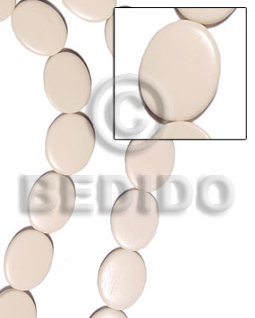 flat oval white bone 5x20x26mm - Horn Beads