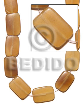amber horn flat rectangular  18x26mm - Horn Flat Rectangular Disc Beads
