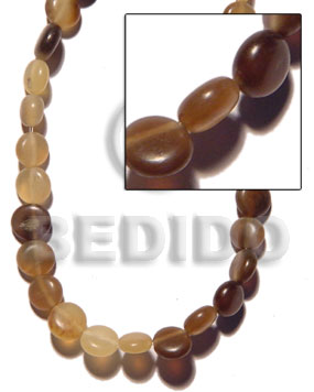 side drill-horn natural flat round - Horn Natural Beads