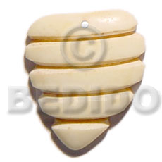40mm grooved beehive natural white bone - Horn Pendant Bone Pendants
