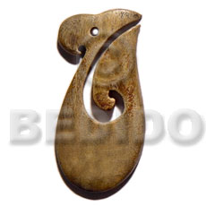 45mm curly hook golden burn Horn Pendant Bone Pendants