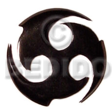 round celtic black horn 40mm - Horn Pendants