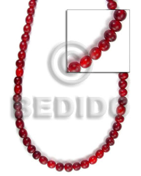 red horn beads 4-5mm - Horn Round Beads