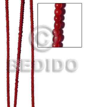 red horn round beads 4mm - Horn Round Beads