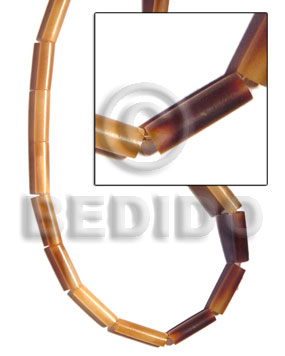 tube horn natural whitish - Horn Tube and Heishe Beads