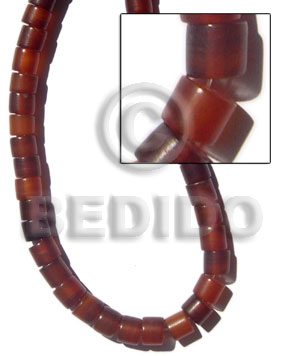cylinder tube amber horn 11x10mm - Horn Tube and Heishe Beads