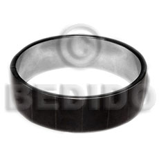 laminated blacktab in 3/4 inch  stainless metal / 65mm in diameter - Inlaid Metal Bangles