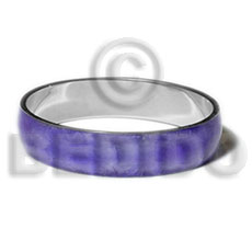 laminated lavender capiz  in 1/2 inch  stainless metal / 65mm in diameter - Inlaid Metal Bangles