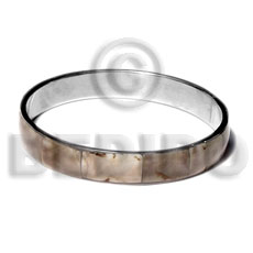 Laminated shell in 1 2 Inlaid Metal Bangles