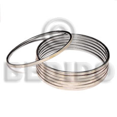laminated hammershell natural in 3mm stainless metal / 65mm in diameter / price per piece - Inlaid Metal Bangles