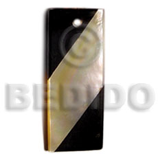 50mmx20mm inlaid back to back MOP & black resin - Inlaid Pendants