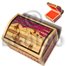 bamboo  pandan jewelry box / large  l=130mm x w=95mm x h=85mm - Jewelry Box