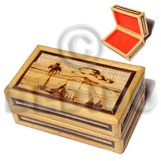 bamboo  raffia jewelry box / medium  l=113mm x w=77mm x h=57mm - Jewelry Box