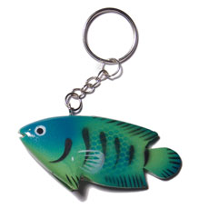 fish handpainted wood keychain 73mmx35mm / can be personalized  text - Keychain
