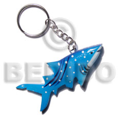 shark handpainted wood keychain 75mmx35mm / can be personalized  text - Keychain