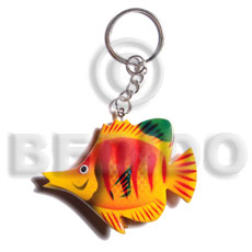 fish handpainted wood keychain 65mmx50mm / can be personalized  text - Keychain