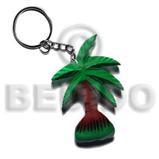 coco tree handpainted wood keychain 80mmx52mm / can be personalized  text - Keychain