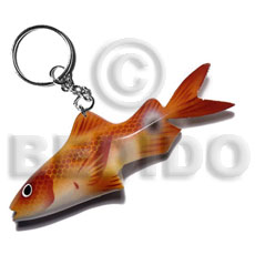 fish handpainted wood keychain 105mmx40mm / can be personalized  text - Keychain