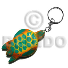 sea turtle handpainted wood keychain 85mmx50mm / can be personalized  text - Keychain