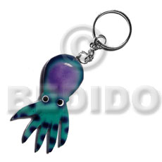 Octopus handpainted wood keychain 85mmx50mm Keychain