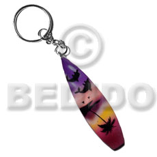 surfboard handpainted wood keychain 100mmx25mm / can be personalized  text - Keychain