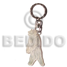 40mm carved MOP shell keychain/bear - Keychain