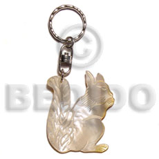 40mm carved mop shell keychain squirrel Keychain