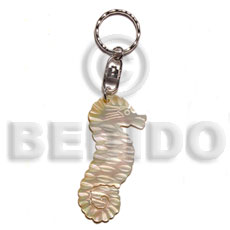 40mm carved MOP shell keychain/seahorse - Keychain