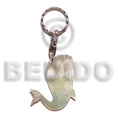 40mm carved MOP shell keychain/whale - Keychain