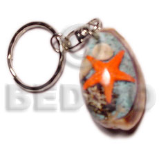 sigay  laminated seahells / can be personalized  text inside - Keychain
