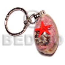 sigay  laminated seahells / can be personalized  text inside - Keychain