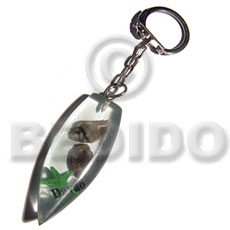 50mmx27mm  transparent clear white resin  surfboard  laminated seashells keychain / can be ordered  customized text - Keychain