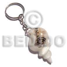 45mmx28mm white seashell resin  laminated seashell and starfish keychain / can be ordered  customized text - Keychain