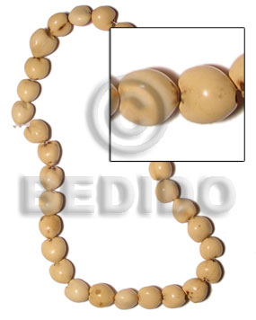 lumbang white seed- ( 16pcs. in 16in. strand ) - Kukui Lumbang Nuts Beads