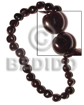 lumbang / kukui nuts black  ( 16pcs. in 16in. strand ) - Kukui Lumbang Nuts Beads