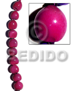 kukui seed / pink / 16 pcs. per strand - Kukui Lumbang Nuts Beads