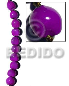 kukui seed / violet / 16 pcs. per strand - Kukui Lumbang Nuts Beads