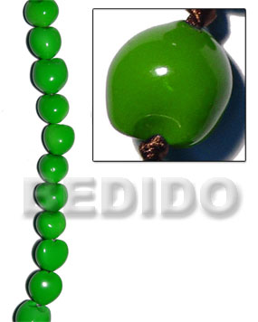 kukui seed / forest green / 16 pcs. per strand - Kukui Lumbang Nuts Beads
