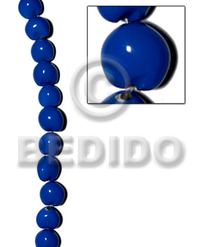 kukui seed / electric blue / 16 pcs. per strand - Kukui Lumbang Nuts Beads