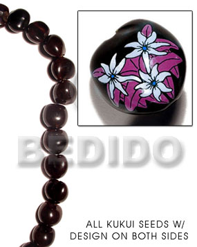 Kukui seed black Kukui Lumbang Nuts Beads