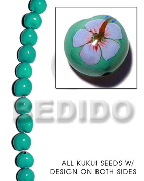 Kukui seed mint green Kukui Lumbang Nuts Beads