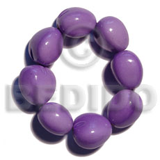 elastic 9 pcs. kukui nuts  bracelet / lavender - Kukui Nut Bracelets